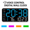 Large LED Digital Wall Clock With Remote Control And Dual Alarms 0