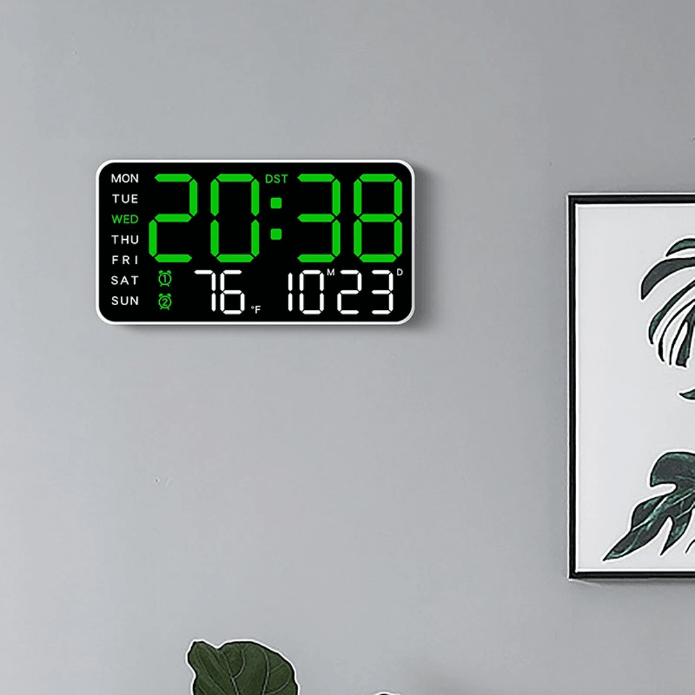 Large LED Digital Wall Clock With Remote Control And Dual Alarms 1