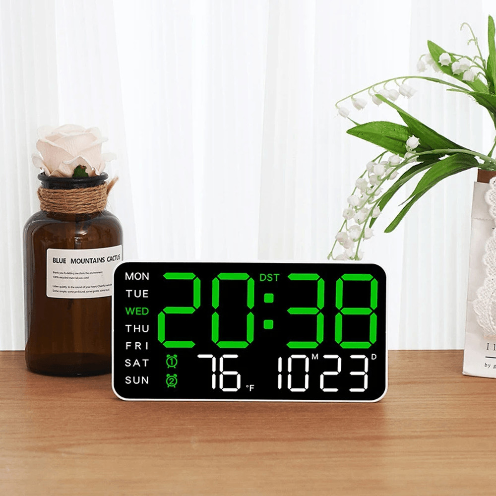 Large LED Digital Wall Clock With Remote Control And Dual Alarms 3