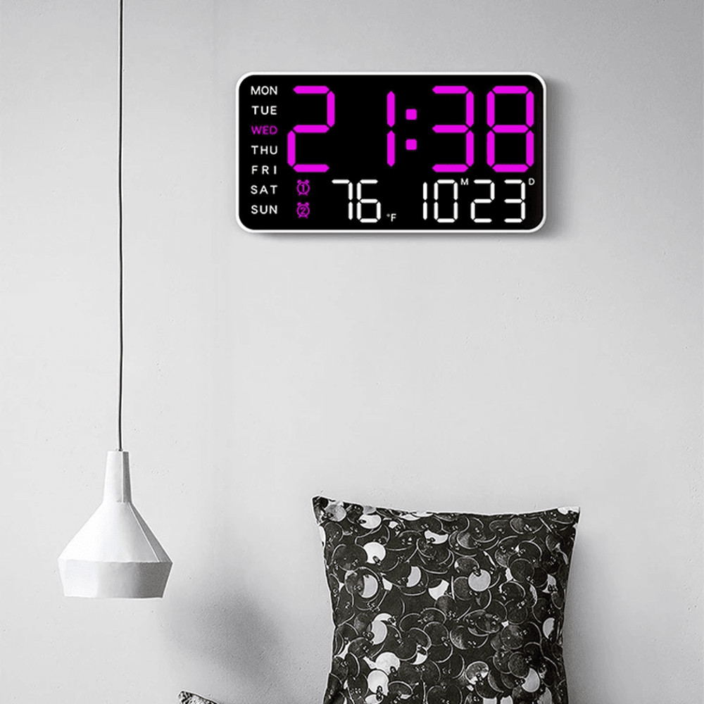 Large LED Digital Wall Clock With Remote Control And Dual Alarms 5