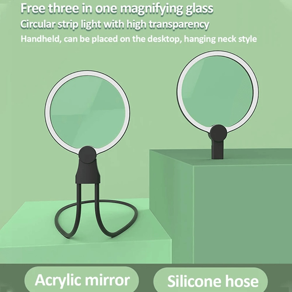 LED Neck Wear Magnifier With Rechargeable Desktop Stand 1