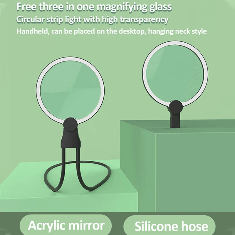 LED Neck Wear Magnifier With Rechargeable Desktop Stand 1