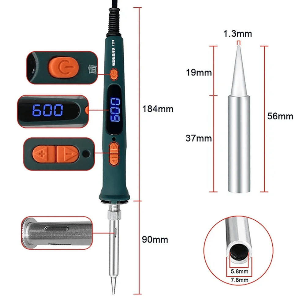 Digital Electric Soldering Iron With Adjustable Temperature 120W 2