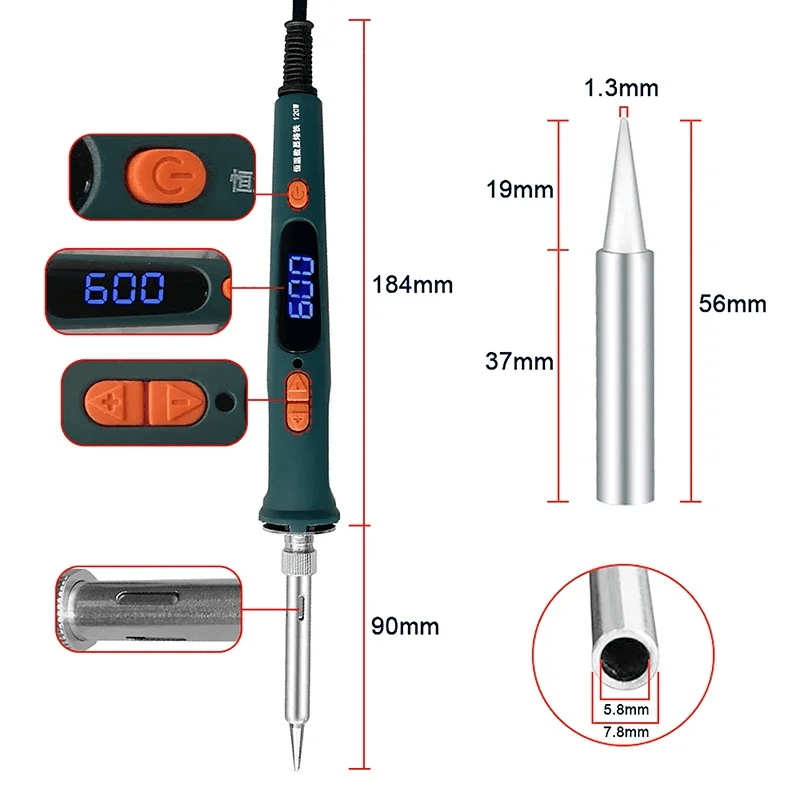 Digital Electric Soldering Iron With Adjustable Temperature 120W 2