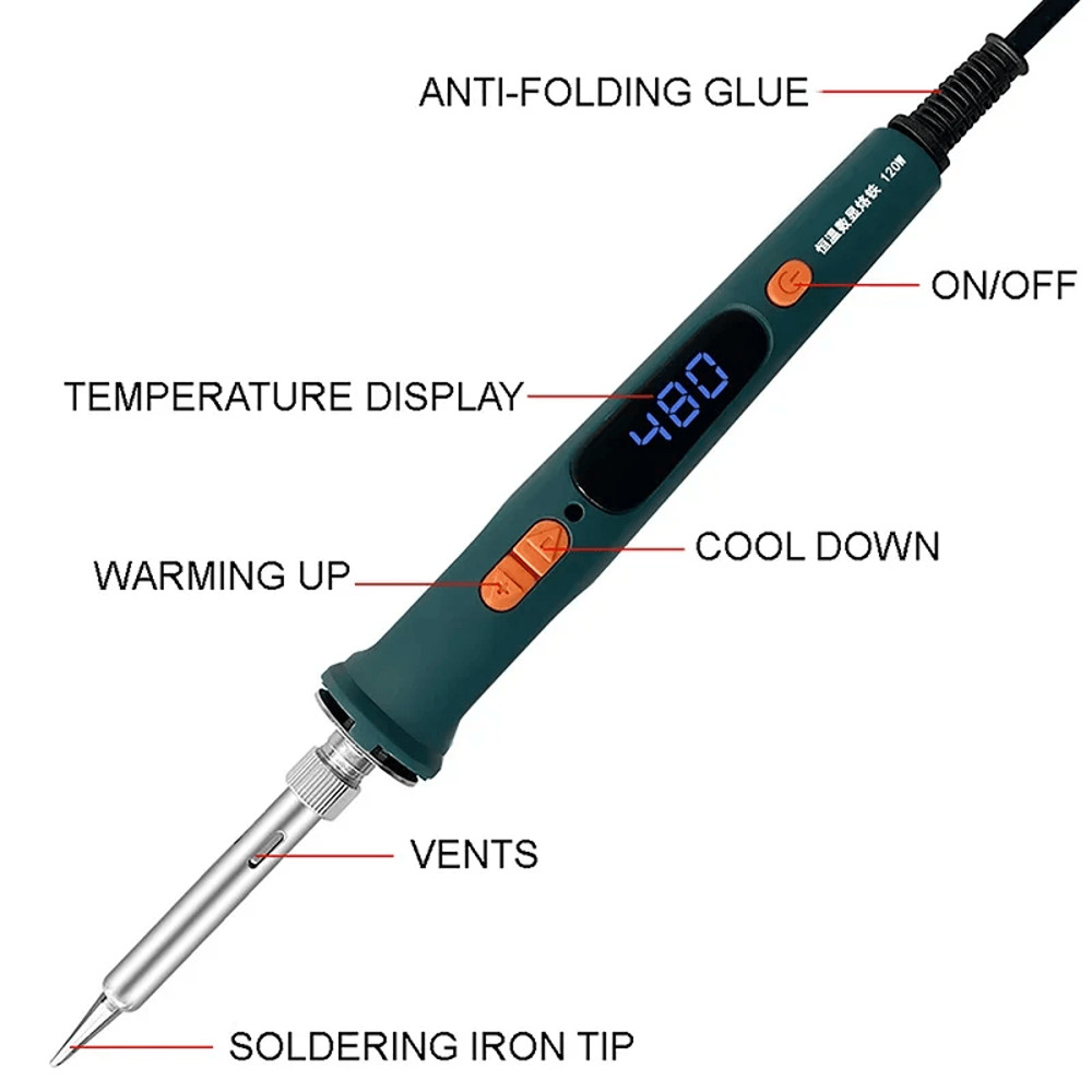 Digital Electric Soldering Iron With Adjustable Temperature 120W 3