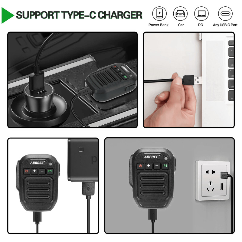 Wireless Bluetooth Walkie Talkie Speaker Mic  Handheld High Power TypeC Microphone 2