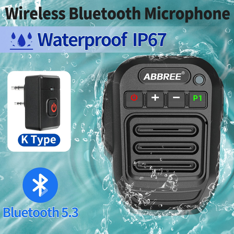 Wireless Bluetooth Walkie Talkie Speaker Mic  Handheld High Power TypeC Microphone 8