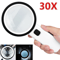 30X Illuminated Magnifying Glass With 12 LED Lights And Optional Gift Box 0