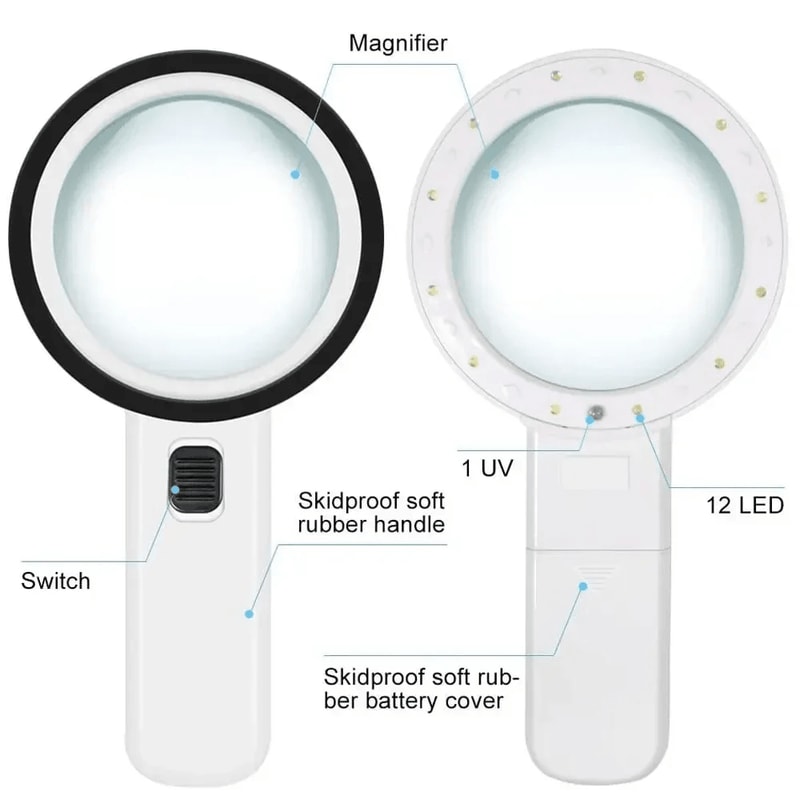 30X Illuminated Magnifying Glass With 12 LED Lights And Optional Gift Box 2