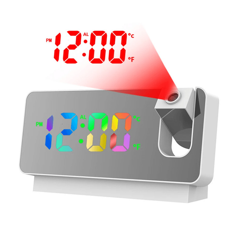 180 Degree Projection LED Alarm Clock With USB Charging And Ceiling Display 9