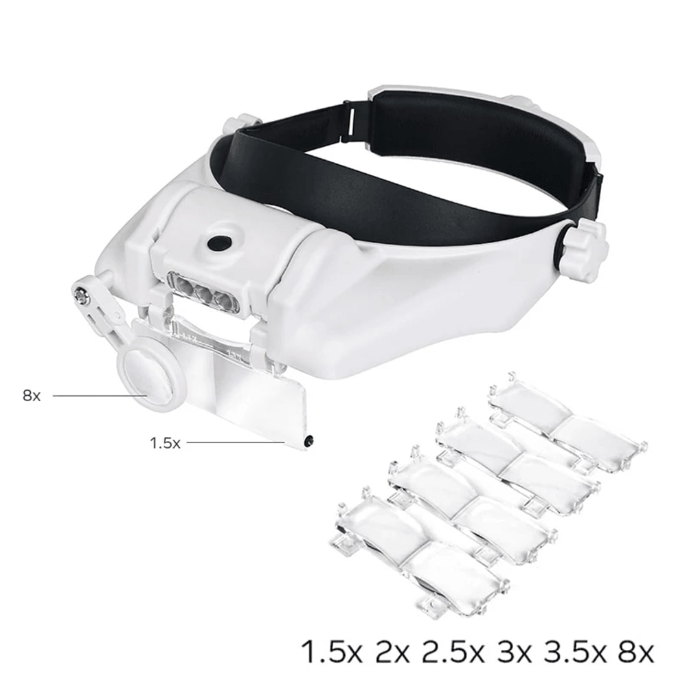 USB Rechargeable LED Glasses Magnifier For Precision Work 2