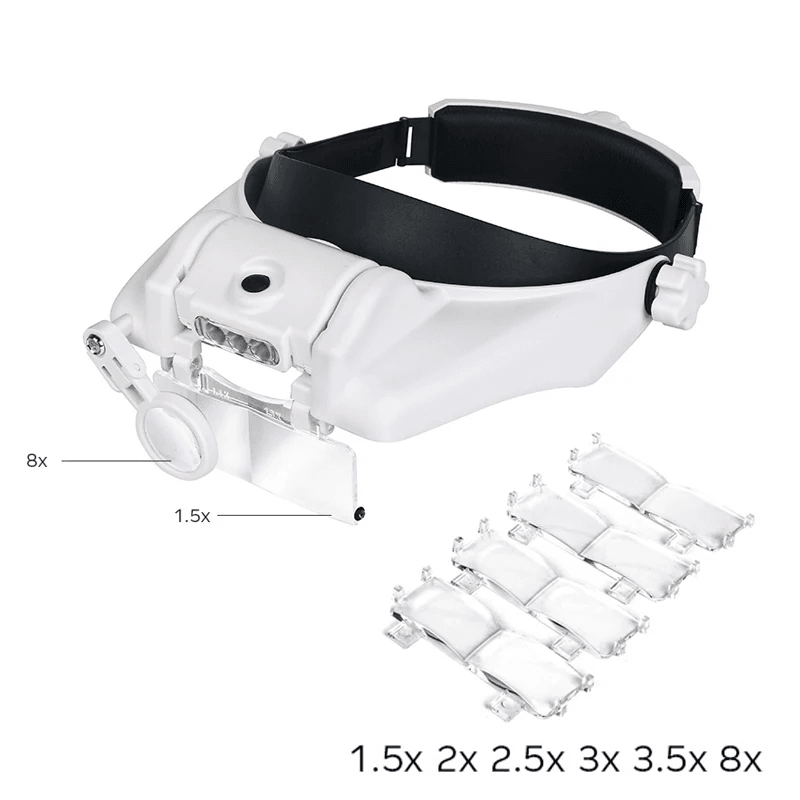 USB Rechargeable LED Glasses Magnifier For Precision Work 2