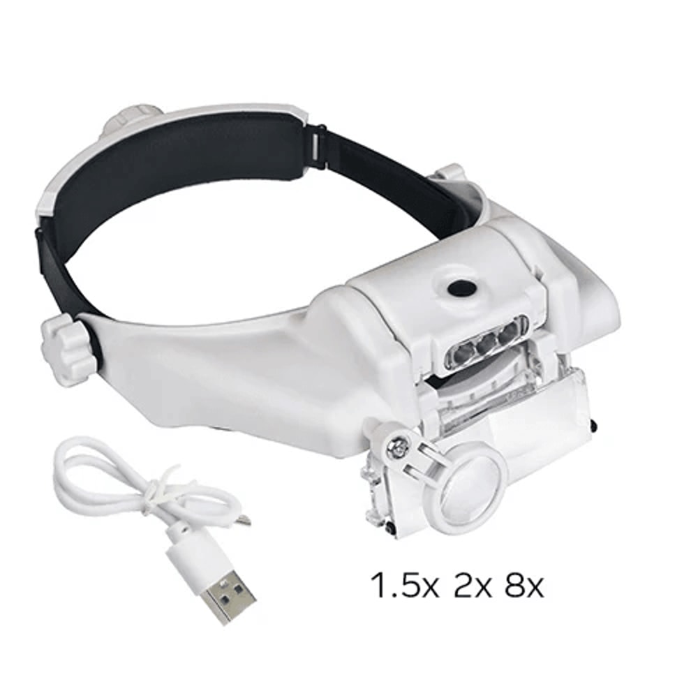USB Rechargeable LED Glasses Magnifier For Precision Work 7