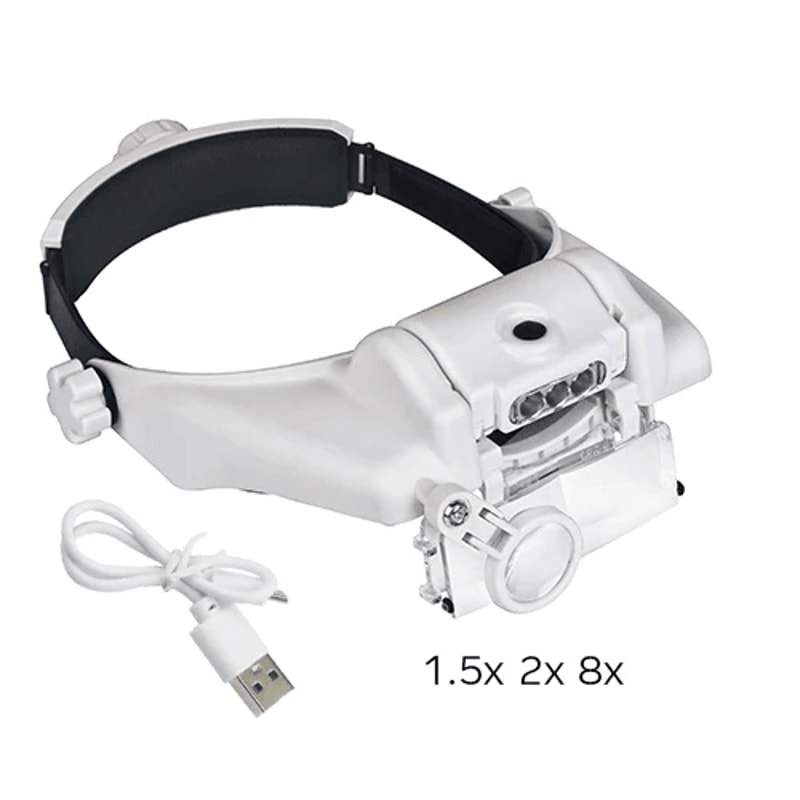 USB Rechargeable LED Glasses Magnifier For Precision Work 7
