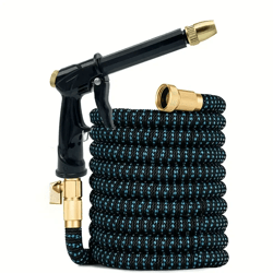 expandable garden hose with sprayer and 3/4" connector – no kinks, lightweight, flexible