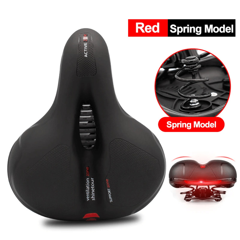 Comfort Bike Saddle With Shock Absorption And Safety Warning 7
