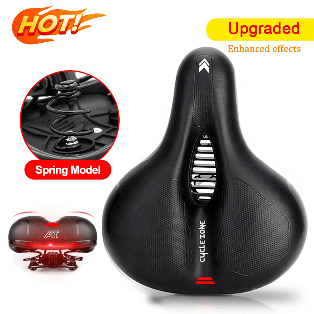 Comfort Bike Saddle With Shock Absorption And Safety Warning 12