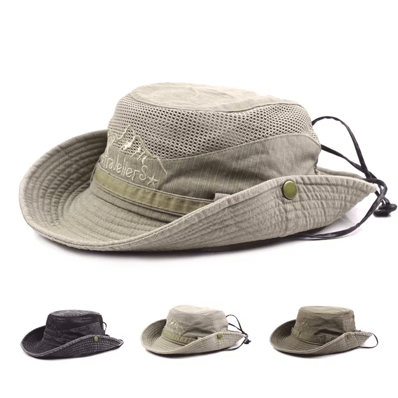 Mens Breathable Outdoor Mesh Bucket Hat For Summer Hiking And Sun Protection 0