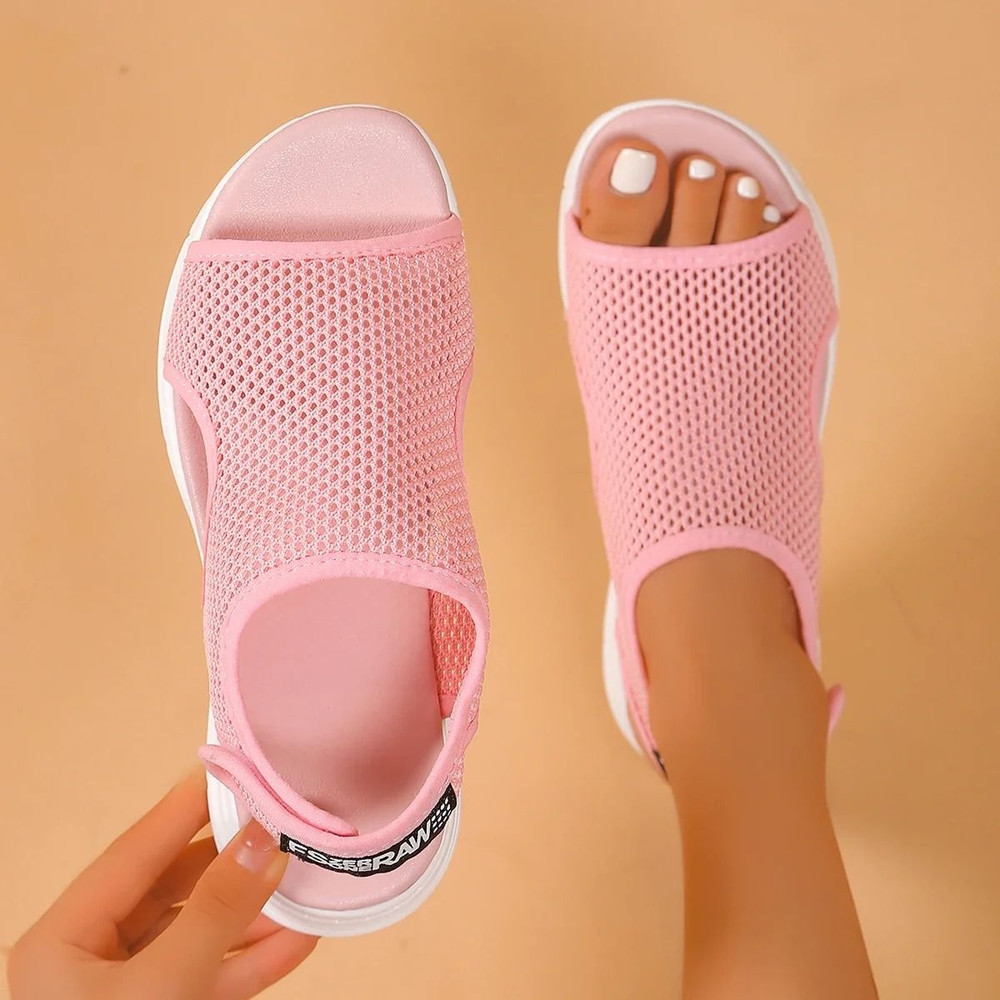 Womens Knitted Mesh Slip On Summer Sandals 9