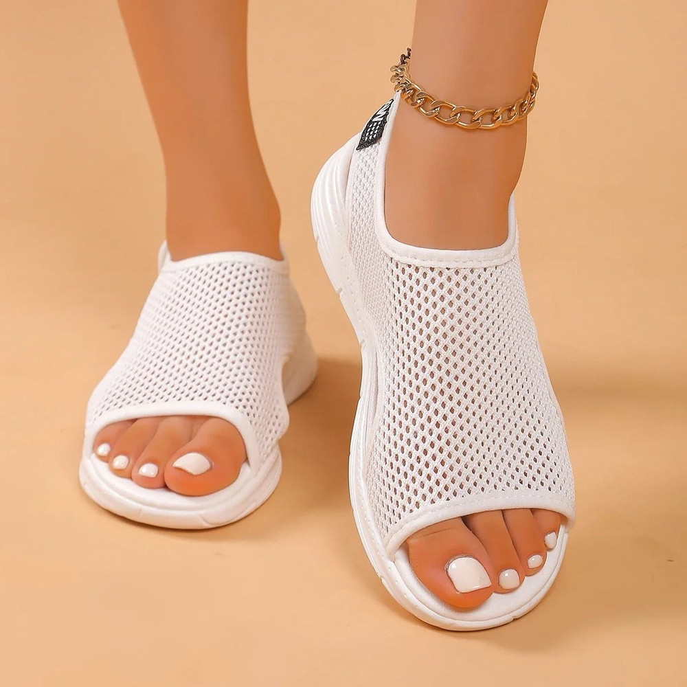 Womens Knitted Mesh Slip On Summer Sandals 2