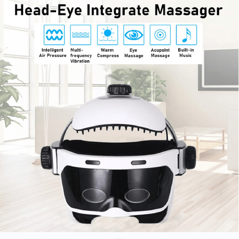 Wireless Head And Eye Massager Helmet With Heat And Air Pressure 1