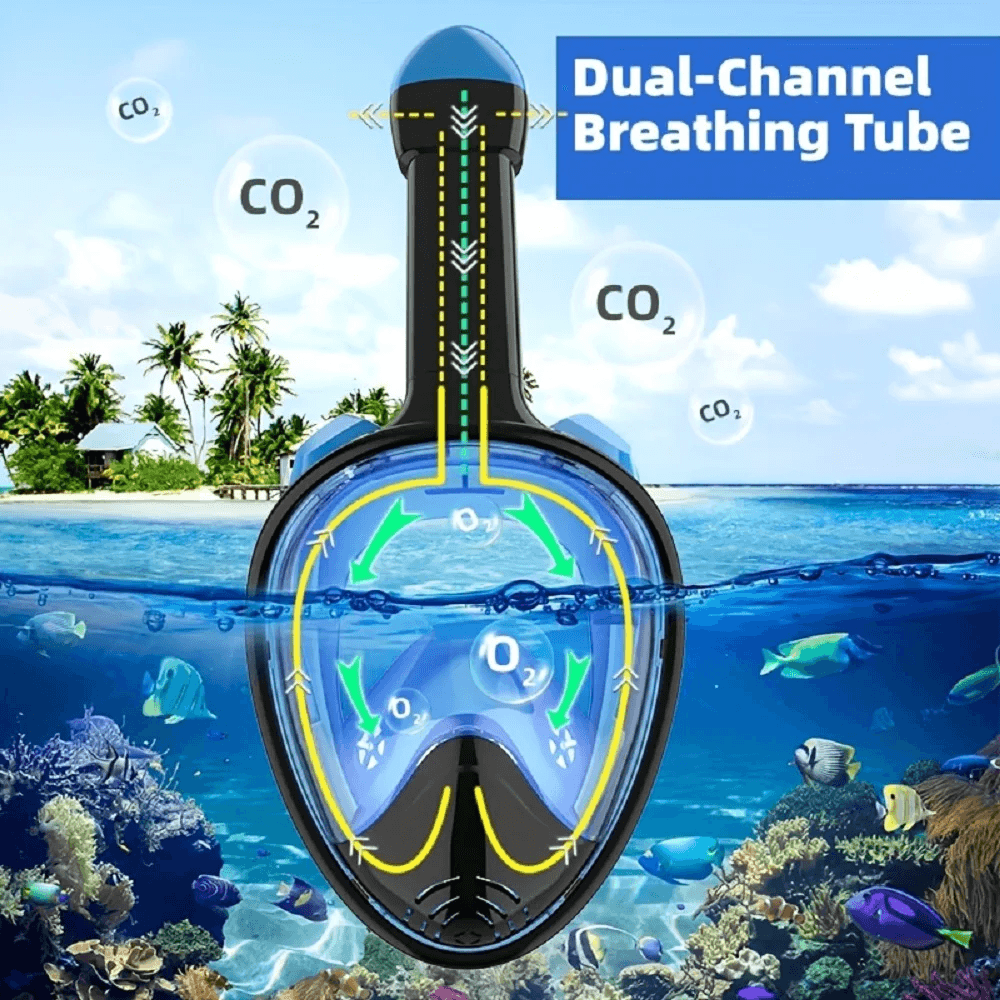 Full Face Snorkel Mask With Wide View And Camera Mount 2