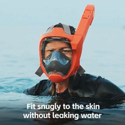 snorkel mask full face with dry breathing system and panoramic view