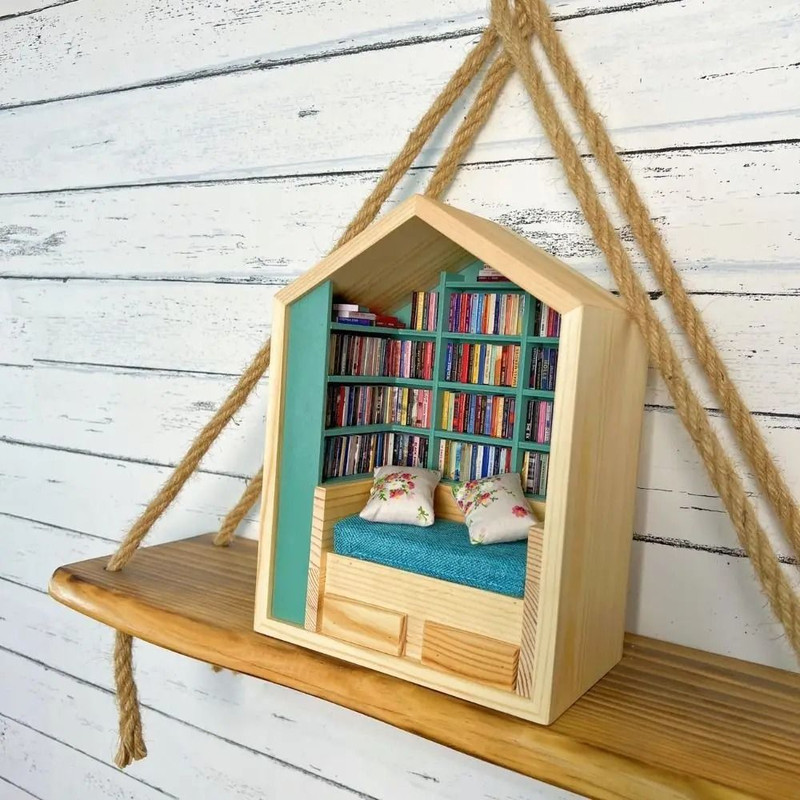 Mini Wooden Matchbox Bookshelf For Study And Stress Relief 3