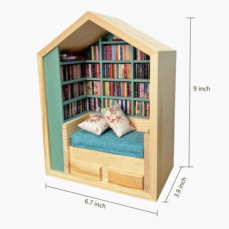 Mini Wooden Matchbox Bookshelf For Study And Stress Relief 5