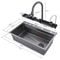 Stainless Steel Waterfall Kitchen Sink With Digital Faucet And Accessories 5