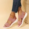 Womens Knit SlipOn Wedge Sandals Lightweight Elastic Comfy For Summer 12