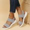 Womens Knit SlipOn Wedge Sandals Lightweight Elastic Comfy For Summer 2