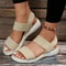 Womens Knit SlipOn Wedge Sandals Lightweight Elastic Comfy For Summer 7