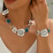 Colorful Geometric Jewelry Set With Chunky Necklace And Bracelet 1
