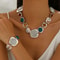 Colorful Geometric Jewelry Set With Chunky Necklace And Bracelet 7