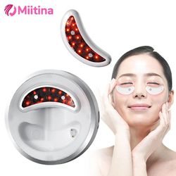 red light eye massager with ems microcurrent therapy for dark circles and anti-wrinkle care
