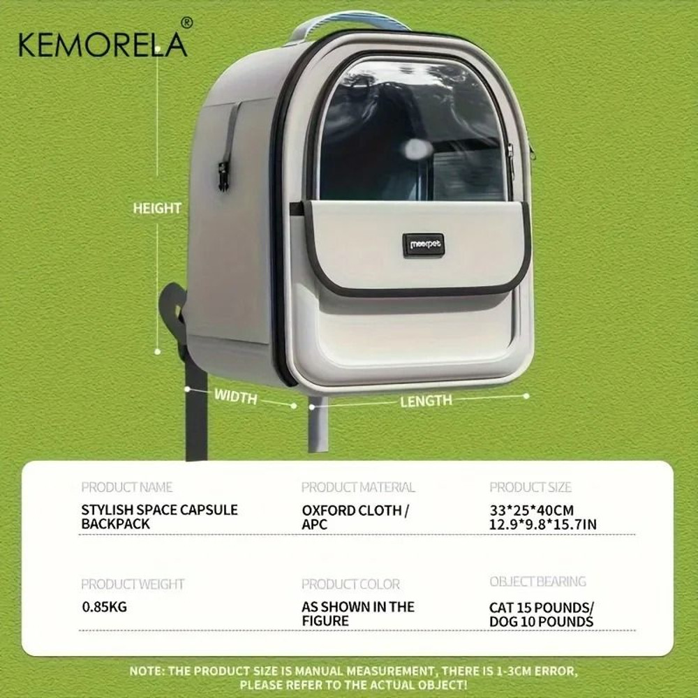 Transparent Capsule Pet Backpack For Cats And Small Dogs 4