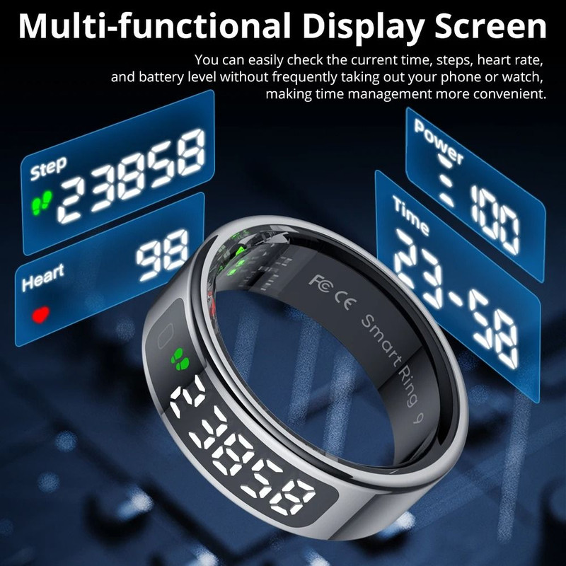 Smart Touch Health Ring With Display And Wireless Charging 2