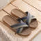 Men Indoor Linen Flat Open Toe Slippers 6