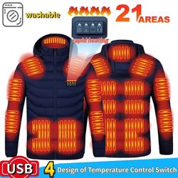 heated jacket for men with 21 heating zones usb winter coat
