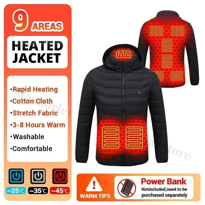 Heated Jacket For Men With 21 Heating Zones USB Winter Coat 9