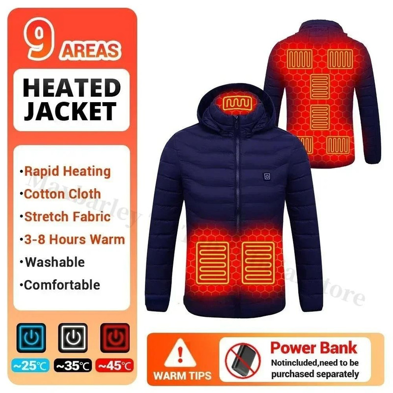 Heated Jacket For Men With 21 Heating Zones USB Winter Coat 10