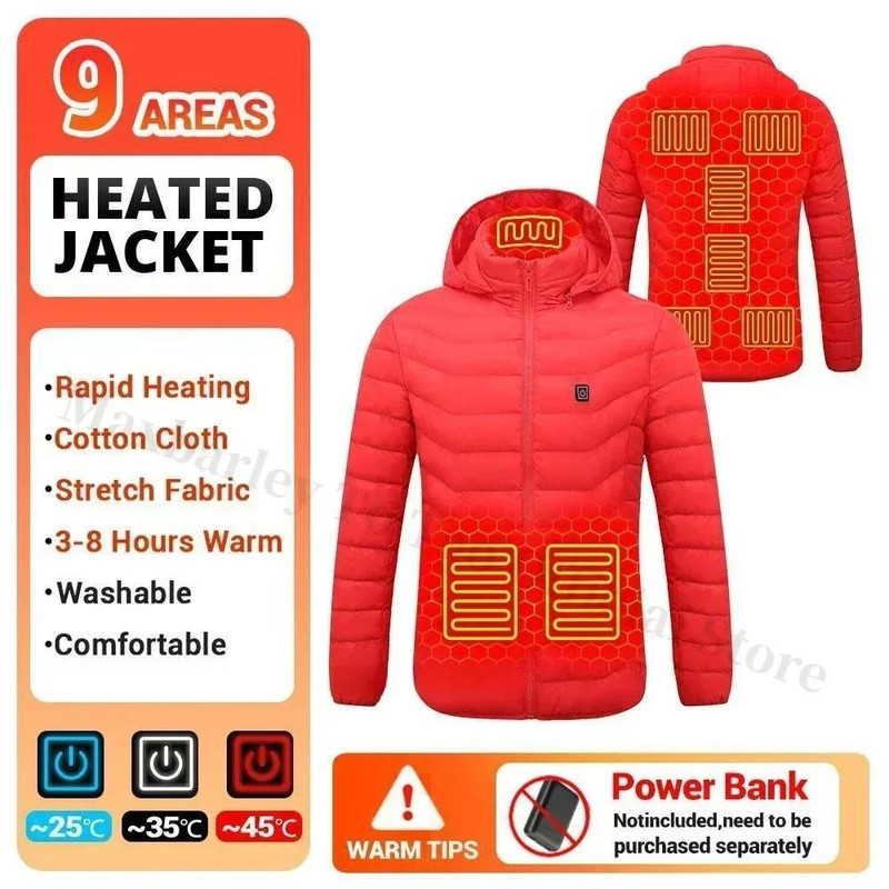 Heated Jacket For Men With 21 Heating Zones USB Winter Coat 11