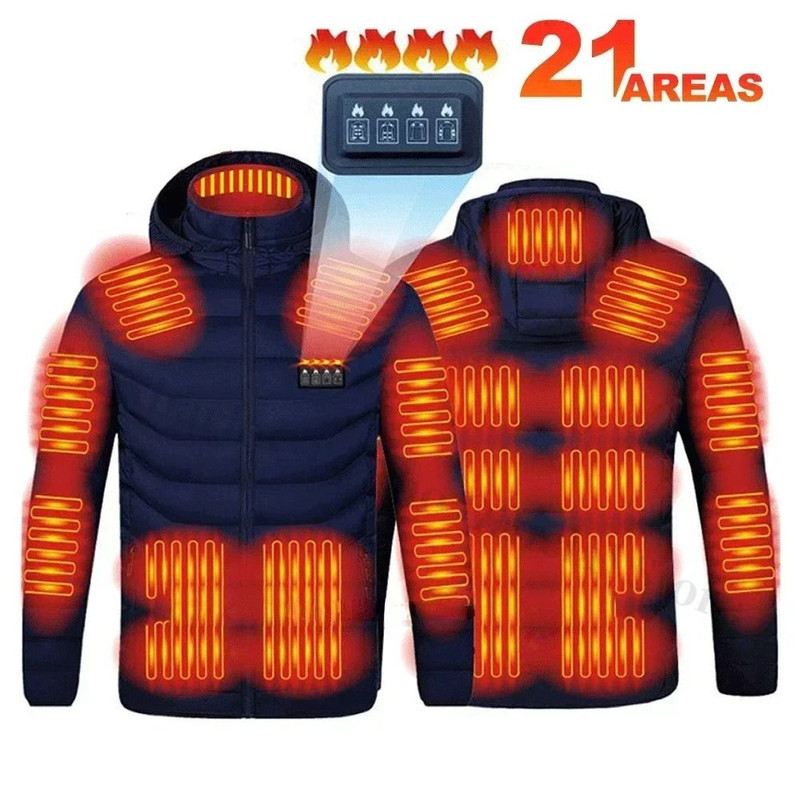 Heated Jacket For Men With 21 Heating Zones USB Winter Coat 13