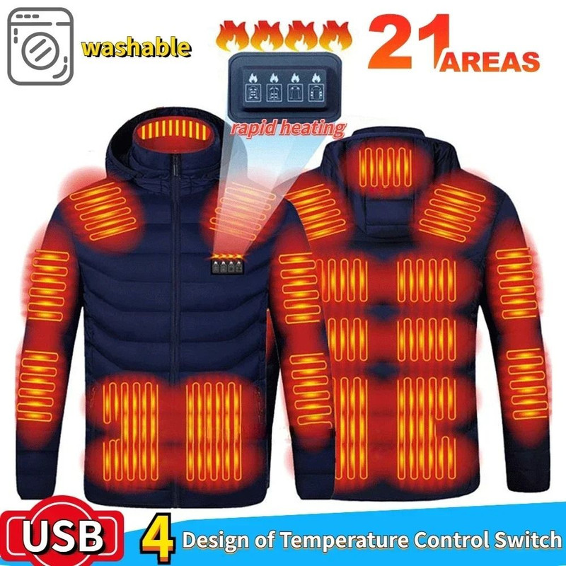 Heated Jacket For Men With 21 Heating Zones USB Winter Coat 1