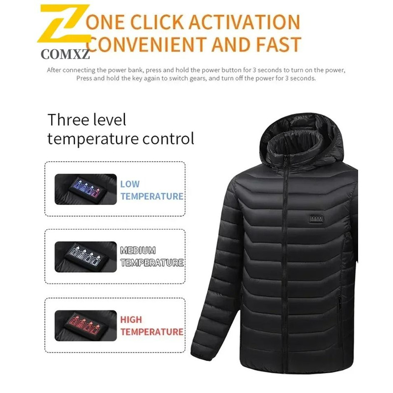 Heated Jacket For Men With 21 Heating Zones USB Winter Coat 2