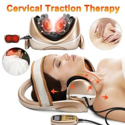 electric neck massager with heated airbag support