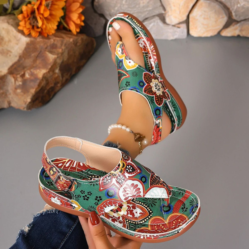 Mixed Color Casual Summer Wedge Sandals For Women 1