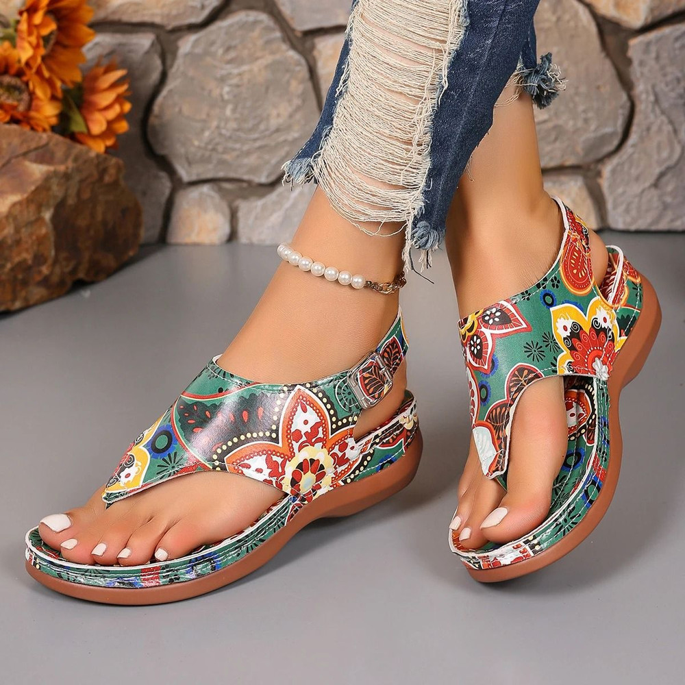 Mixed Color Casual Summer Wedge Sandals For Women 2