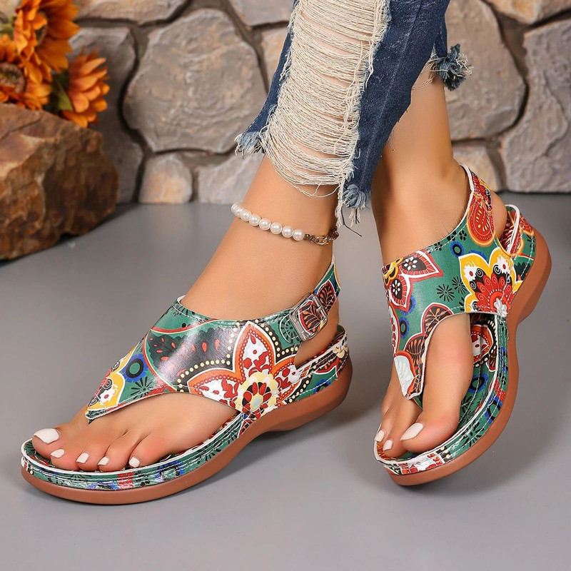 Mixed Color Casual Summer Wedge Sandals For Women 2